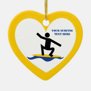 Surfgeschenke, surfen auf seinem Surfbrett nach Ma Keramik Ornament