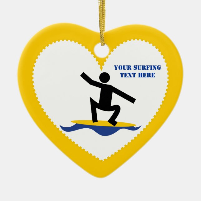 Surfgeschenke, surfen auf seinem Surfbrett nach Ma Keramik Ornament (Vorne)