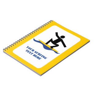 Surfgeschenke, surfen auf seinem Surfbrett nach Ma Notizblock