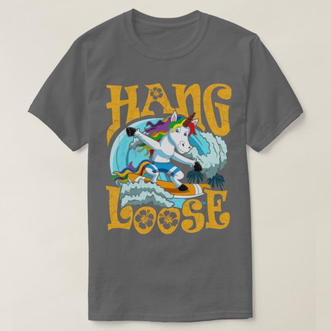 Surfhang Loose Unicorn Surfen T-Shirt (Design vorne)