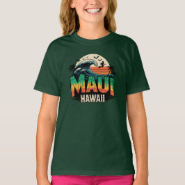 Surfhexe auf Broom Maui Hawaii Halloween T-Shirt