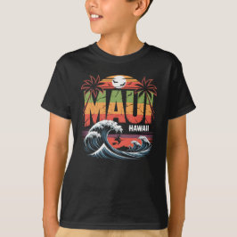 Surfhexe auf Broom Maui Hawaii Halloween T-Shirt