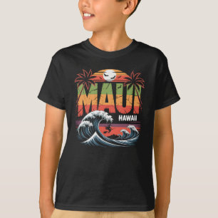 Surfhexe auf Broom Maui Hawaii Halloween T-Shirt