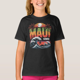 Surfhexe auf Broom Maui Hawaii Halloween T-Shirt