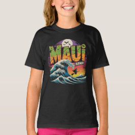 Surfhexe auf Broom Maui Hawaii Halloween T-Shirt
