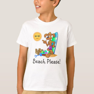 Surfhund am Strand T-Shirt