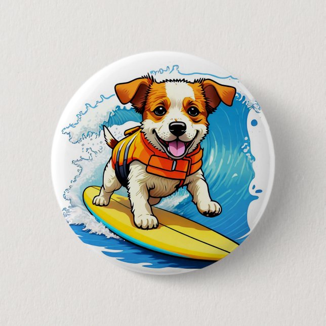 Surfhund Button (Vorderseite)