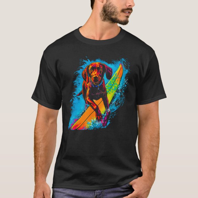 Surfhund Deutsch Kurzhahn T-Shirt (Vorderseite)