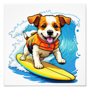 Surfhund Fotodruck