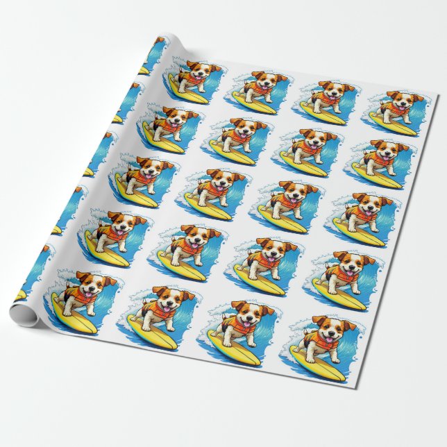 Surfhund Geschenkpapier (Ungerollt)