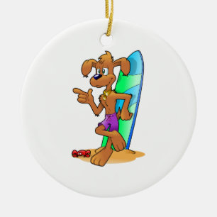 Surfhund Keramikornament