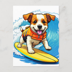 Surfhund Postkarte