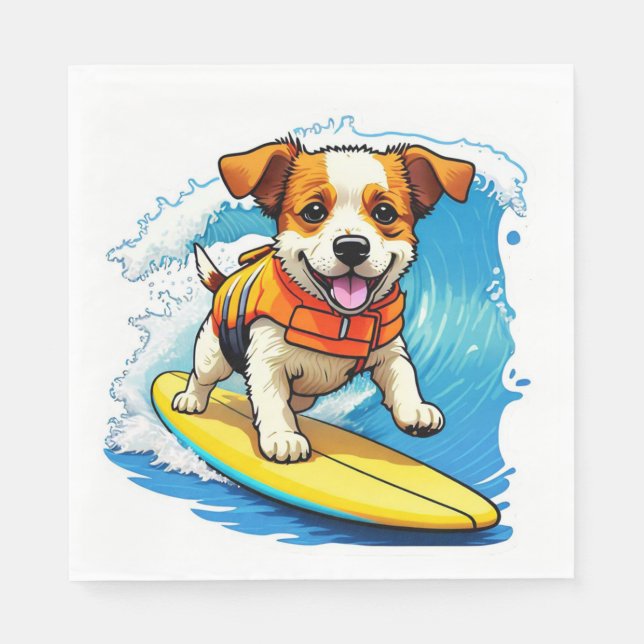 Surfhund Serviette (Vorderseite)