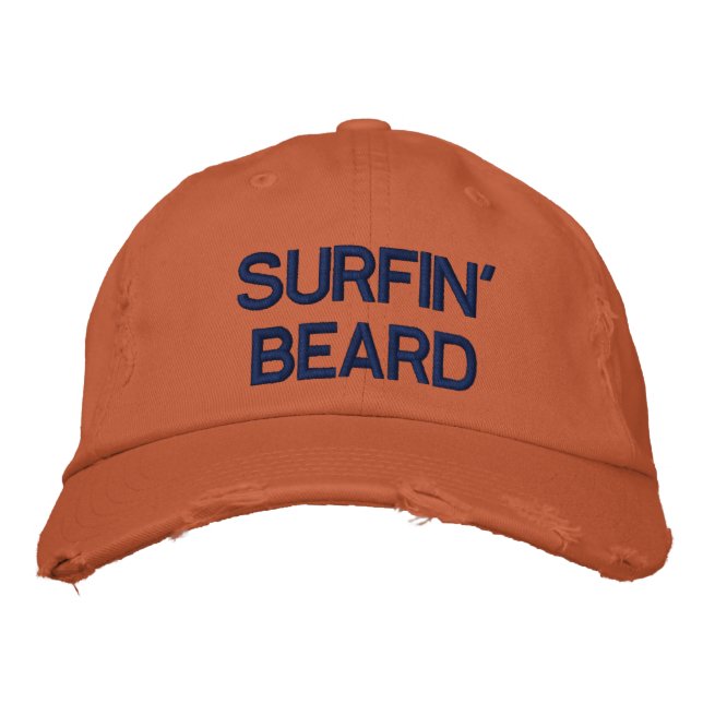 SURFIN' BEARD HAT BESTICKTE KAPPE (Vorderseite)