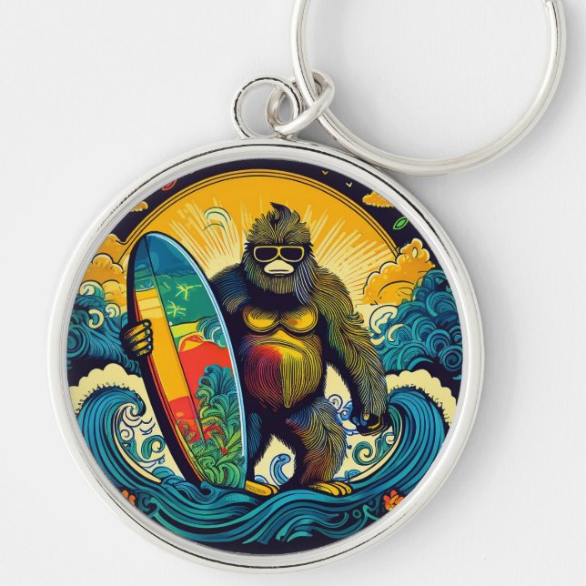 Surfin Bigfoot Schlüsselanhänger (Vorne)