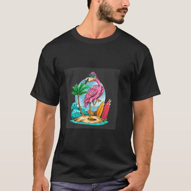 Surfin Flamingo! T SHIRT (Vorderseite)