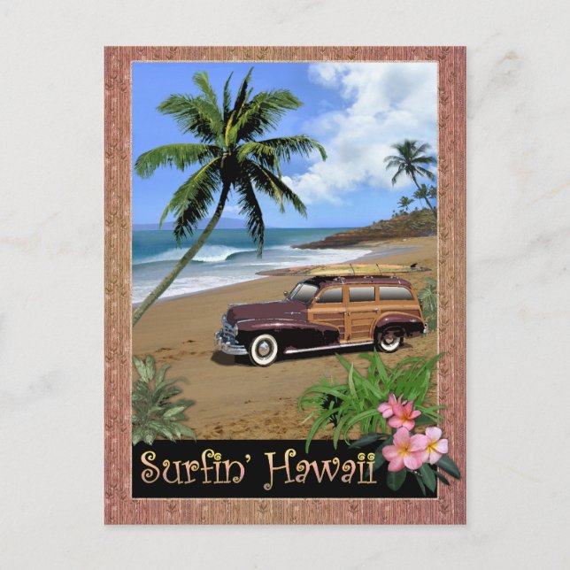 Surfin' Hawaii Postkarte (Vorderseite)