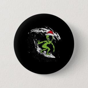Surfing Alien Weihnachten im Juli Strand Sommerfer Button