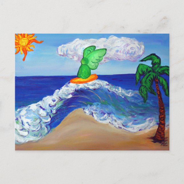 Surfing Angel Raphael Postkarte (Vorderseite)