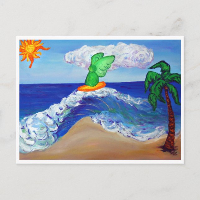Surfing Angel Raphael Postkarte (Vorderseite)
