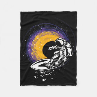 Surfing Astronaut - Galaxy Planets Space Spaceship Fleecedecke