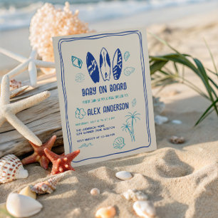 Surfing Baby, Beachy Baby an Bord Dusche Einladung