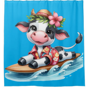 "Surfing Baby Cow" Duschvorhang