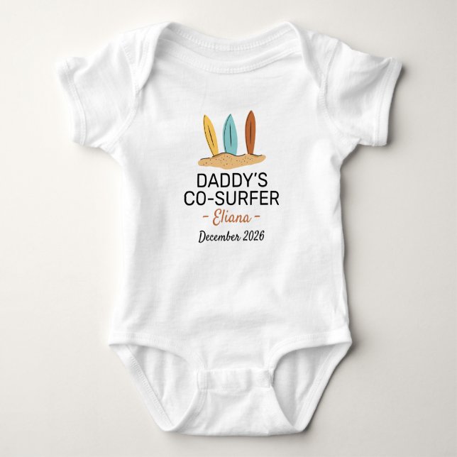 Surfing Baby Shower Daddy’s Co-Surfer - Surf Strampler (Vorderseite)