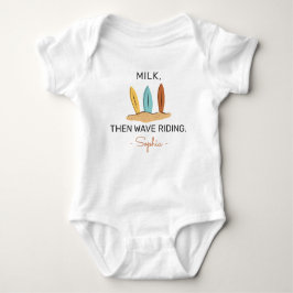 Surfing Baby Shower Milk Then Wave Riding - Surfer Strampler