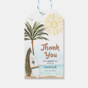 Surfing Beach Baby Dusche Vielen Dank Tag Geschenkanhänger
