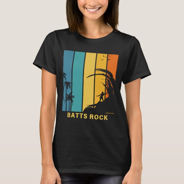 Surfing Beach Batts Rock Barbados T-Shirt (Vorderseite)