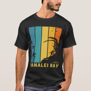 Surfing Beach Hanalei Bay Kauai Hawaii T-Shirt