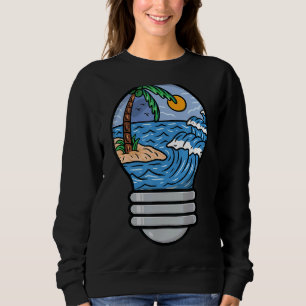 Surfing Beach Waves schlagen Bulb Matching Urlaub Sweatshirt
