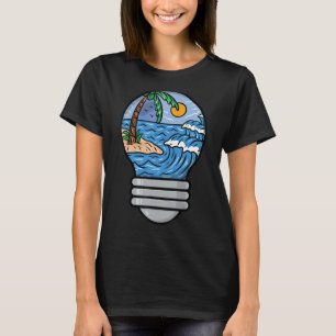 Surfing Beach Waves schlagen Bulb Matching Urlaub T-Shirt