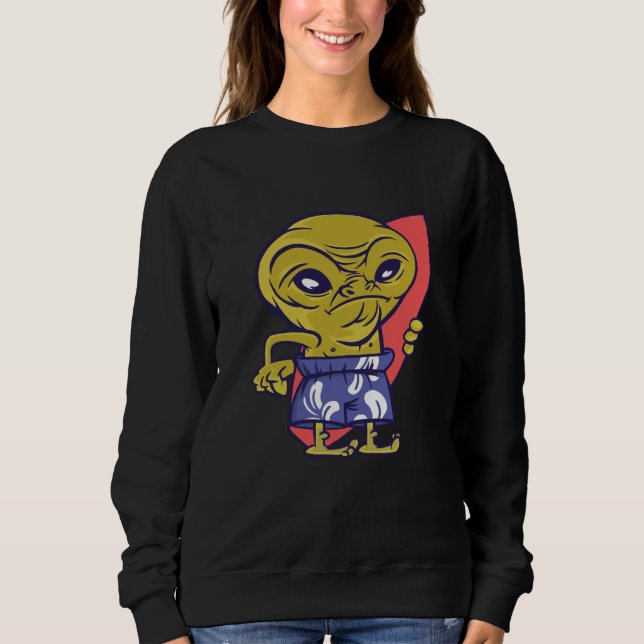 surfing board alien space aliens ufo sweatshirt (Vorderseite)