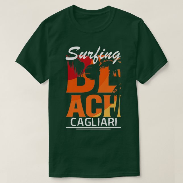 Surfing Cagliari Italy T-Shirt (Design vorne)