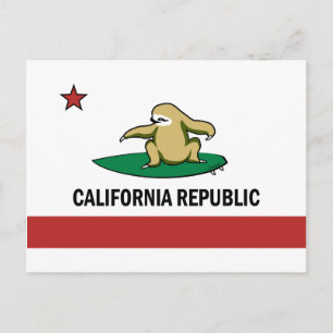 Surfing Cali Sloth Postkarte