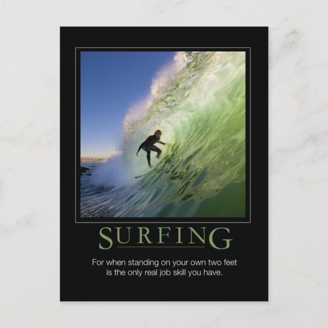 Surfing_Demotivational Poster Postkarte (Vorderseite)