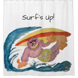 Surfing Gorilla Duschvorhang