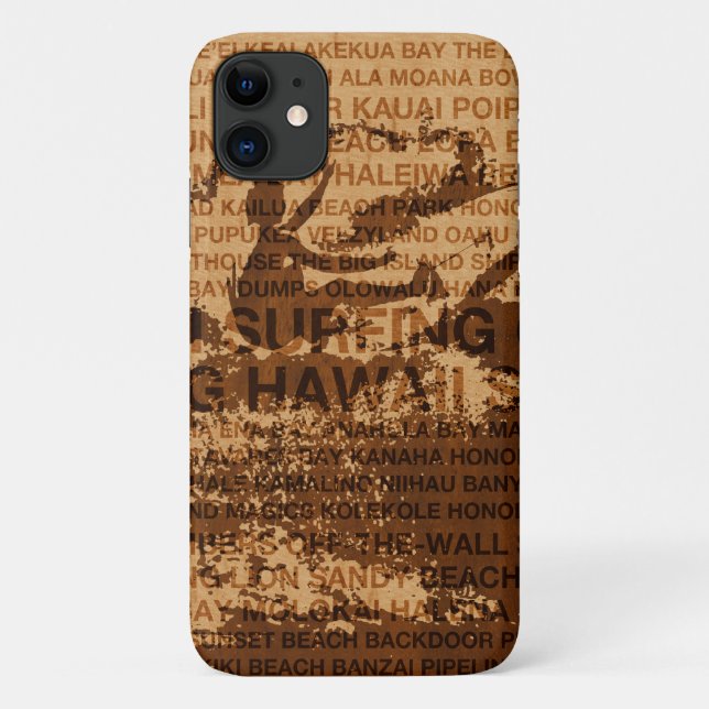Surfing Hawaii Cutback Imitate Wood Surfer - Koa Case-Mate iPhone Hülle (Rückseite)