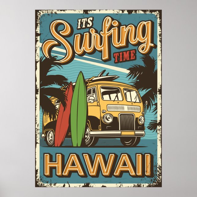 Surfing Hawaii Poster (Vorne)