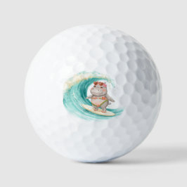Surfing Hippo Christmas Bikini on big wave Golfball