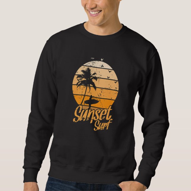 Surfing in the Twilight with Palm Sweatshirt (Vorderseite)
