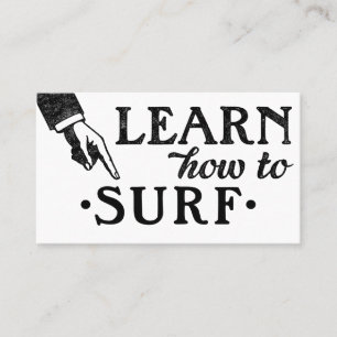 Surfing Lessons Business Cards - Cool Vintage Visitenkarte