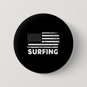 Surfing Life USA-Flagge Patriotisches Sportdesign Button