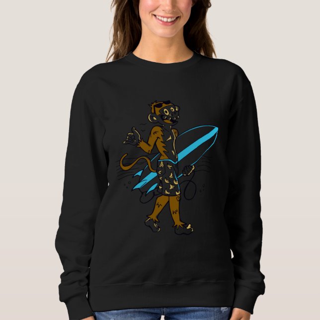 surfing monkey  banana sweatshirt (Vorderseite)