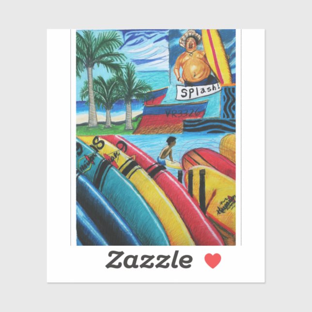 Surfing Pegatina Aufkleber (Blatt)