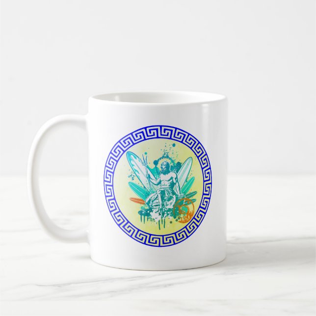 Surfing Poseidon Kaffeetasse (Links)