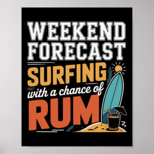 Surfing Santa Beach Urlaub Palmen Weihnachten im J Poster