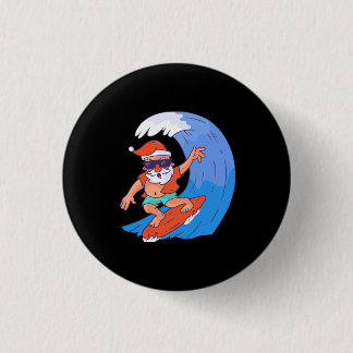 Surfing Santa Button